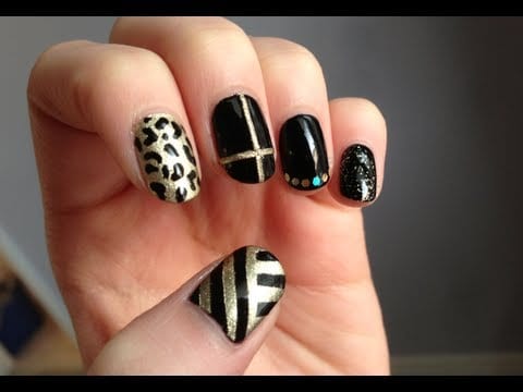 mismatched nail art